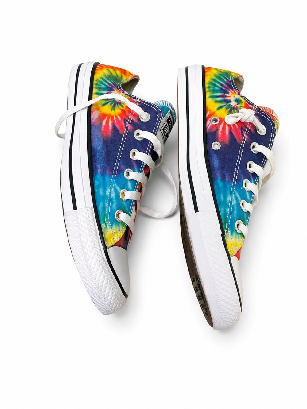 🌈Like New! Converse Tie-Dye Low Top Sneakers - Rainbow W9/M7 - Picture 2 of 8